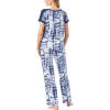 Lucky Brand Women’s Pajama Set – 4 Piece Sleep Shirt, Tank Top, Pajama Pants, Lounge Shorts (S-XL)(Winter Tye Dye)