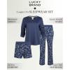 Lucky Brand Women’s Pajama Set 3Piece(Denim Blue)