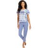 Lucky Brand Women’s Pants Set, 3 Piece T-Shirt, Tank, Top, and Joggers, Casual Everyday Loungewear for Women (S-XL)(Ocean Tie Dye)