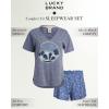 Lucky Brand womens Drapy Graphic Tee T-shirt and Short Pajama Set(Moonlight)