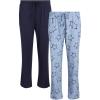 Lucky Brand Women’s 2 Pack Pajama Pants – Hacci Sleep and Lounge Bottoms with Pockets(Stars/Blue Iris)