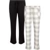Lucky Brand Women’s 2 Pack Pajama Pants – Hacci Sleep and Lounge Bottoms with Pockets(White/Black)