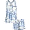 Lucky Brand Womens 2 Piece Lounge Set, Lightweight Soft Pajamas Sleepwear Crossback Tank Top and Sleep Shorts(Blue Tie Dye)