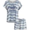 Lucky Brand Women’s 2 Piece Pajama Set, Roll Sleeve Top & Shorts, Casual Sleepwear and Loungewear, Cozy Soft Pjs(Ocean Tie Dye)