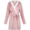 Lucky Brand Women’s Bathrobe Fleece Shawl Collar Belted Robe with Hood(Pink)