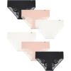 Lucky Brand Women’s Hipster Briefs 6Pack(Gardenia/Natural/Black)