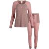 Lucky Brand Women’s Pajama Set – 2 Piece Ribbed Hacci Long Sleeve and Joggers Sleepwear(Pink Heather)