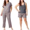Lucky Brand Women’s Pajama Set – 4 Piece Sleep Shirt, Tank Top, Pajama Pants, Lounge Shorts (S-XL)(Leopard)