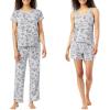 Lucky Brand Women’s Pajama Set – 4 Piece Sleep Shirt, Tank Top, Pajama Pants, Lounge Shorts (S-XL)(Mini Denim Floral)
