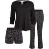 Lucky Brand Women’s Pajama Set 3Piece(Black)
