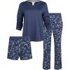 Lucky Brand Women’s Pajama Set 3Piece(Denim Blue)