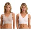 Lucky Brand Women’s Seamless Bra – 2 Pack Super Soft Wire-Free Comfort Lounge Bras for Women (Sizes: S-XL)(Light Pink/Sphinx)