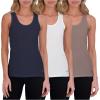Lucky Brand Women’s Tank Top – 3 Pack Stretch Cotton Scoop Neck Ribbed Sleeveless T-Shirt, Camiseta sin Mangas para Mujer(Navy)