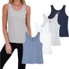 Lucky Brand Women’s Tank Top – 4 Pack Stretch Cotton Scoop Neck Sleeveless T-Shirt, Camiseta sin Mangas para Mujer(Blue/Grey/Slate/White)