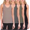 Lucky Brand Women’s Tank Top – 4 Pack Stretch Cotton Scoop Neck Sleeveless T-Shirt, Camiseta sin Mangas para Mujer(Dark Green)