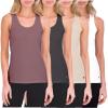 Lucky Brand Women’s Tank Top – 4 Pack Stretch Cotton Scoop Neck Sleeveless T-Shirt, Camiseta sin Mangas para Mujer(Mauve)