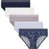 Lucky Brand Women’s Underwear – 5 Pack Microfiber Hipster Briefs (S-XL)(Blue Iris/Gardenia/Silver Sconce/Blue/Multi)