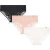 Lucky Brand Women’s Underwear – Microfiber Lace Hipster Briefs (3 Pack)(Gardenia/Natural/Black)