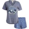 Lucky Brand womens Drapy Graphic Tee T-shirt and Short Pajama Set(Moonlight)