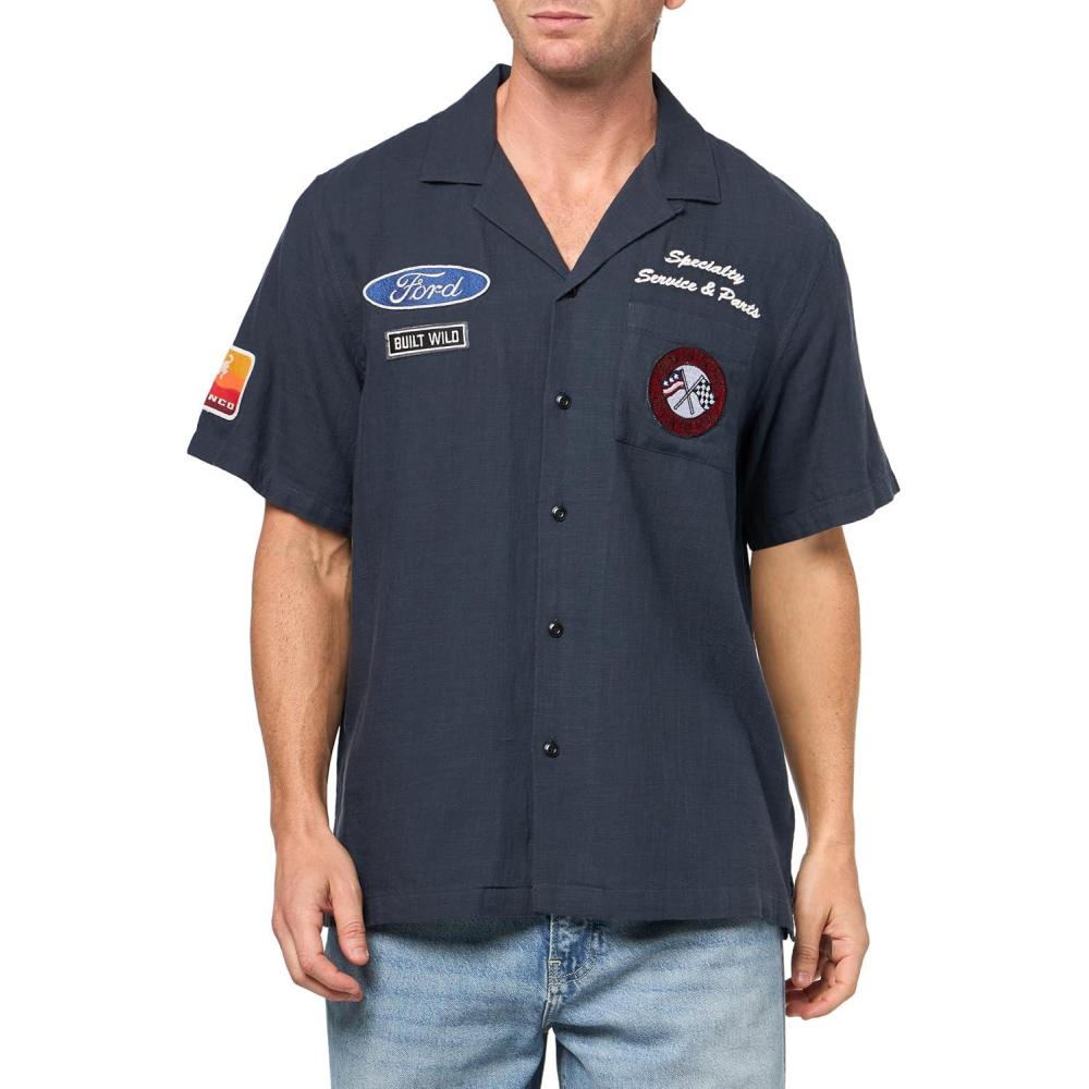 imageLucky Brand Mens Ford Mechanic Short Sleeve ShirtBlue Nights