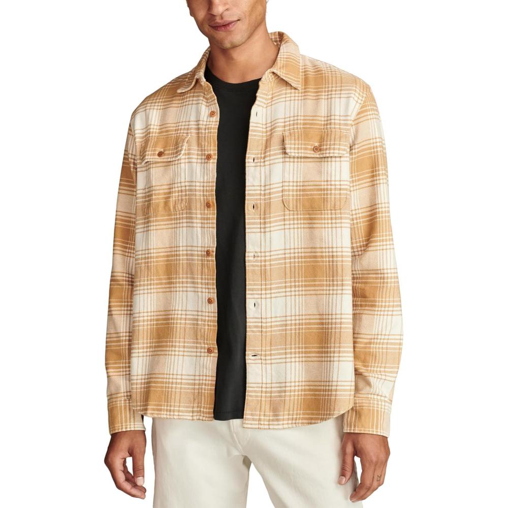 imageLucky Brand Mens Plaid Cloud Soft FlannelCream Multi