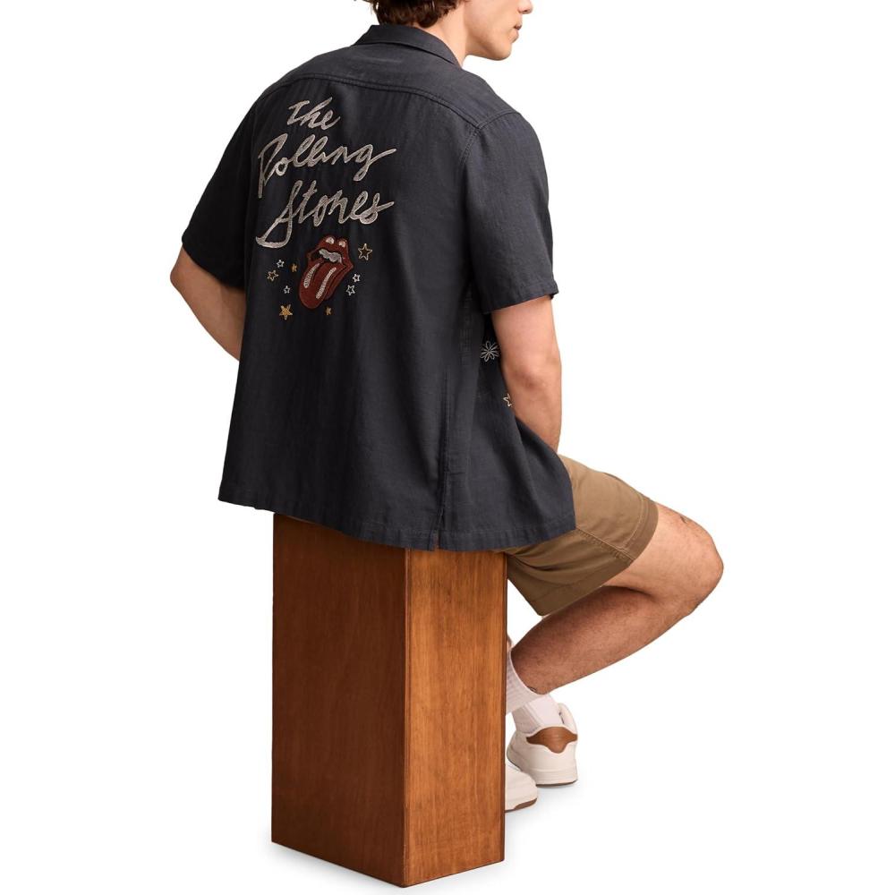 imageLucky Brand Mens Rolling Stones Club Short Sleeve ShirtBlue Nights