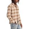 Lucky Brand Men’s Dobby Western Long Sleeve Shirt(Brown Multi)