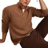 Lucky Brand Mens NEP 1/4 Mock Neck Sweater(Camel 2)