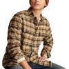 Lucky Brand Men’s Plaid Cloud Soft Flannel(Brown Multi)