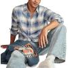 Lucky Brand Men’s Plaid Cloud Soft Flannel(Light Blue Multi)