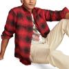 Lucky Brand Men’s Plaid Cloud Soft Flannel(Red Multi)
