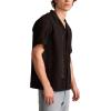 Lucky Brand Men’s Short Sleeve Eyelet Camp Collar Shirt(Raven)