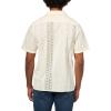 Lucky Brand Men’s Short Sleeve Eyelet Camp Collar Shirt(Tofu)