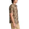 Lucky Brand Mens Short Sleeve Printed Shirt(Brown Print)
