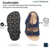 Lucky Brand Toddler Unisex Baby Boy Blanc Double Strap Casual Toddlers Sandals with Hook and Loop Closure (Toddlers)(Navy)