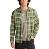 Lucky Brand Men’s Big Slub Twill Plaid Long Sleeve Utility Shirt(Green Multi)