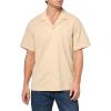 Lucky Brand Men’s Short Sleeve Eyelet Camp Collar Shirt(Beige)