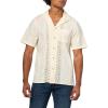 Lucky Brand Men’s Short Sleeve Eyelet Camp Collar Shirt(Tofu)