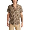 Lucky Brand Mens Short Sleeve Printed Shirt(Brown Print)