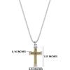 Lucky Brand Stainless Steel Cross Necklace for Men 24″”, Two-Tone Cross Pendant Necklace, Cross Jewelry