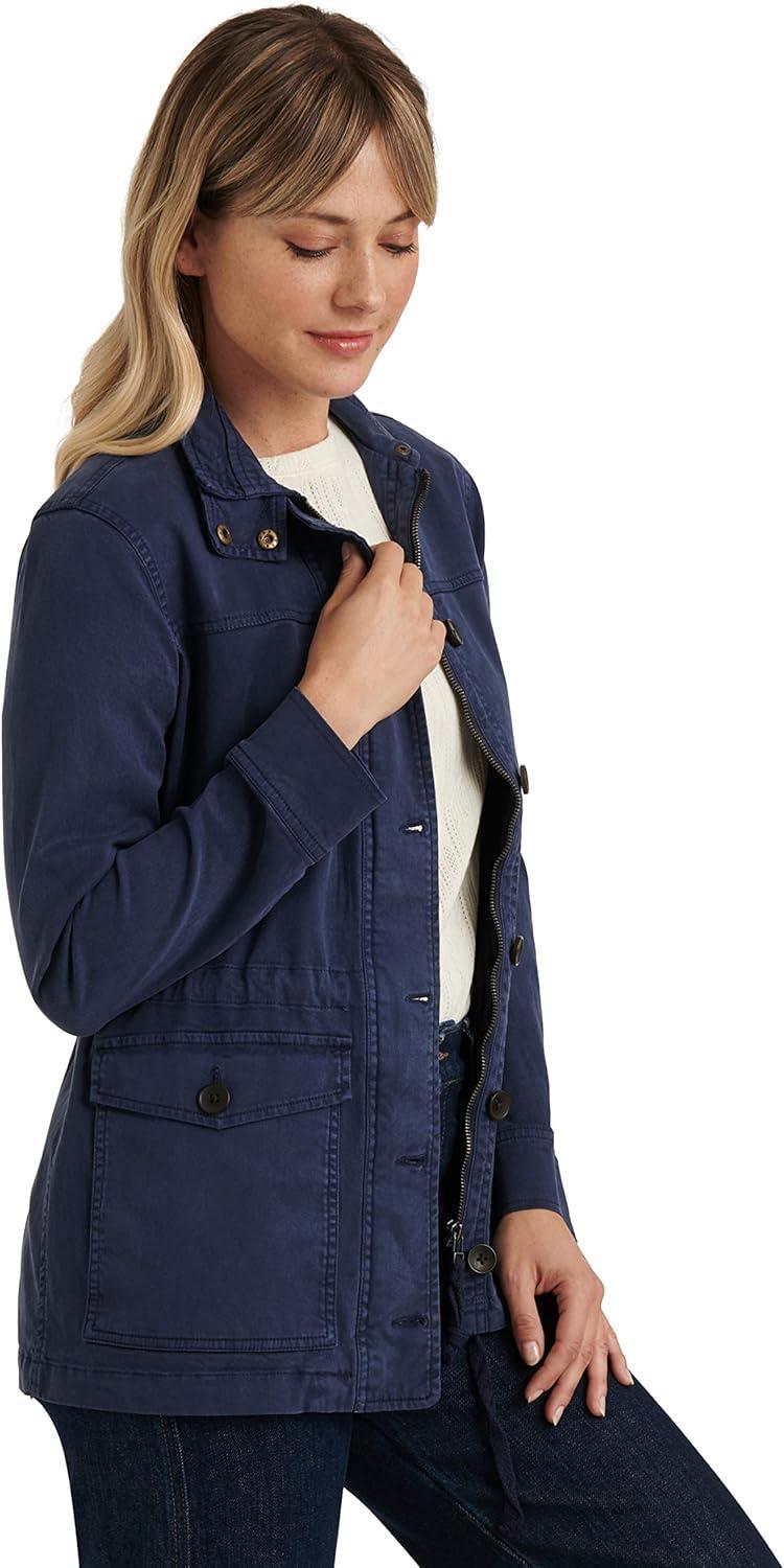 imageLucky Brand Womens Long Sleeve Button Up Two Pocket Utility JacketNavy