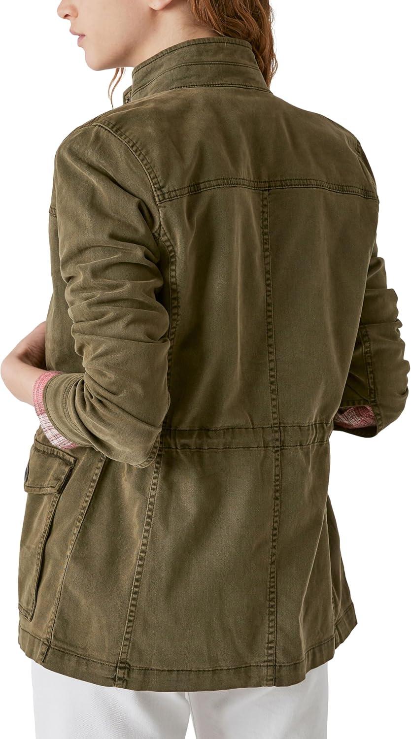 imageLucky Brand Womens Long Sleeve Button Up Two Pocket Utility JacketOlive Night