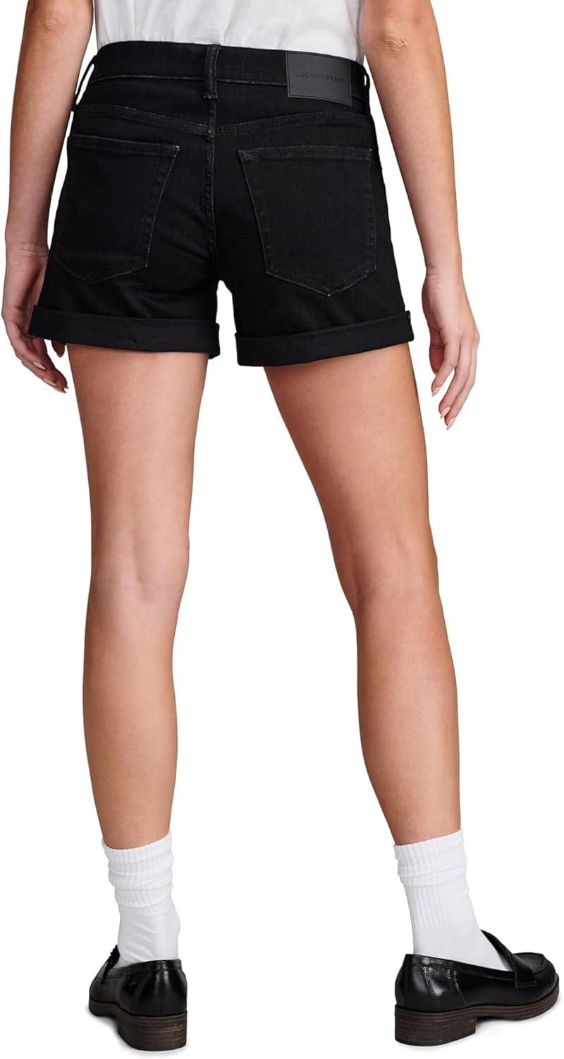 imageLucky Brand Womens Mid Rise Ava Roll Up ShortClean Black