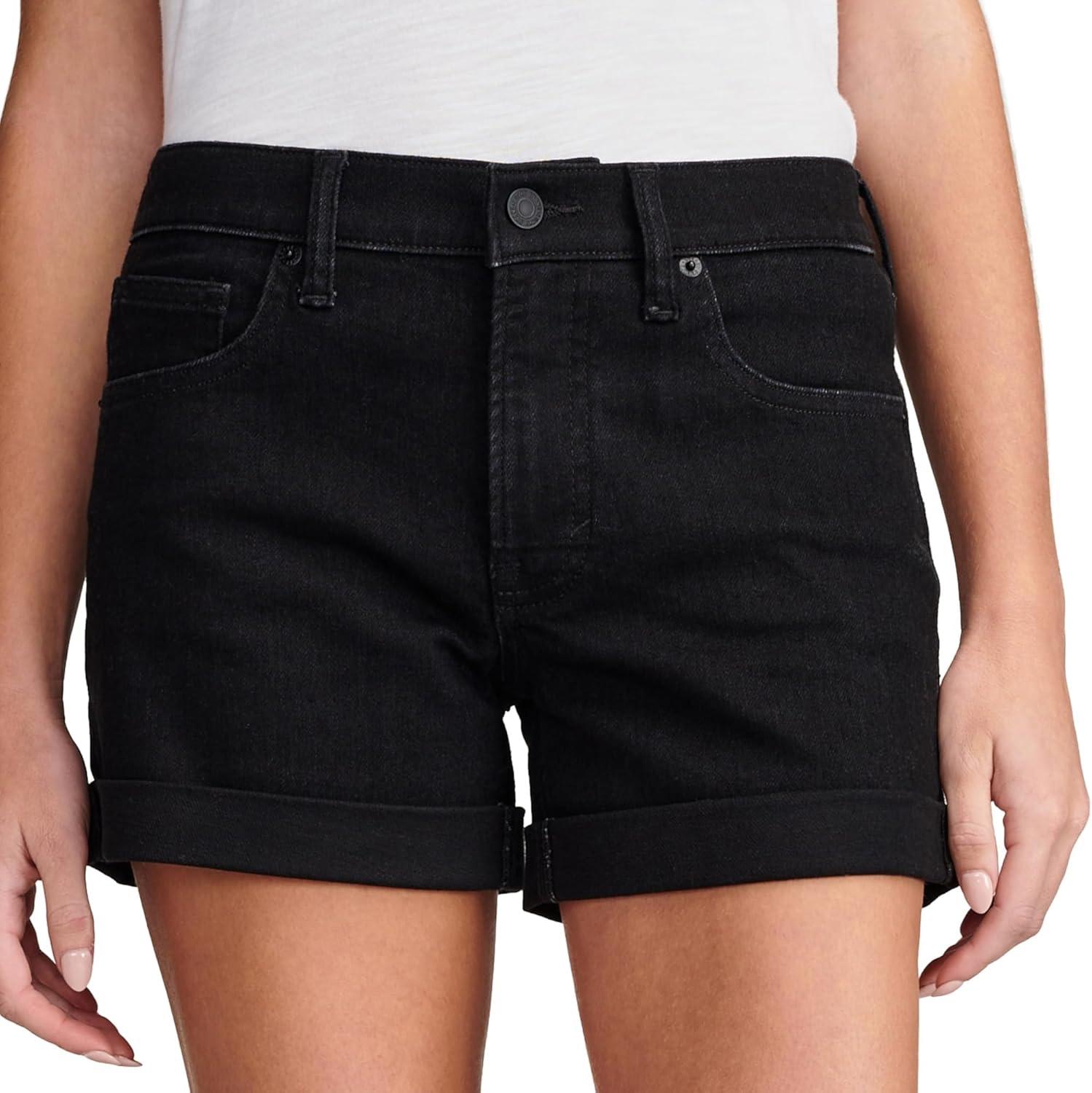 imageLucky Brand Womens Mid Rise Ava Roll Up ShortClean Black