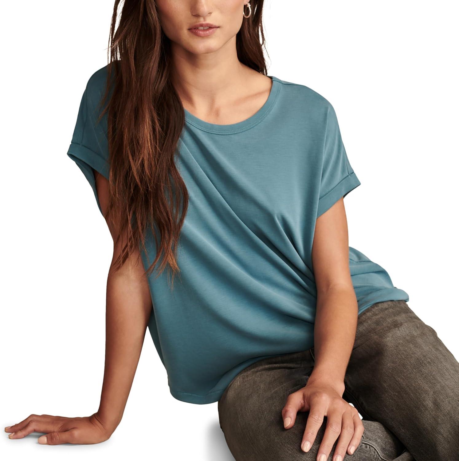 imageLucky Brand Womens Short Sleeve Sandwash Dolman TeeBlue Coral