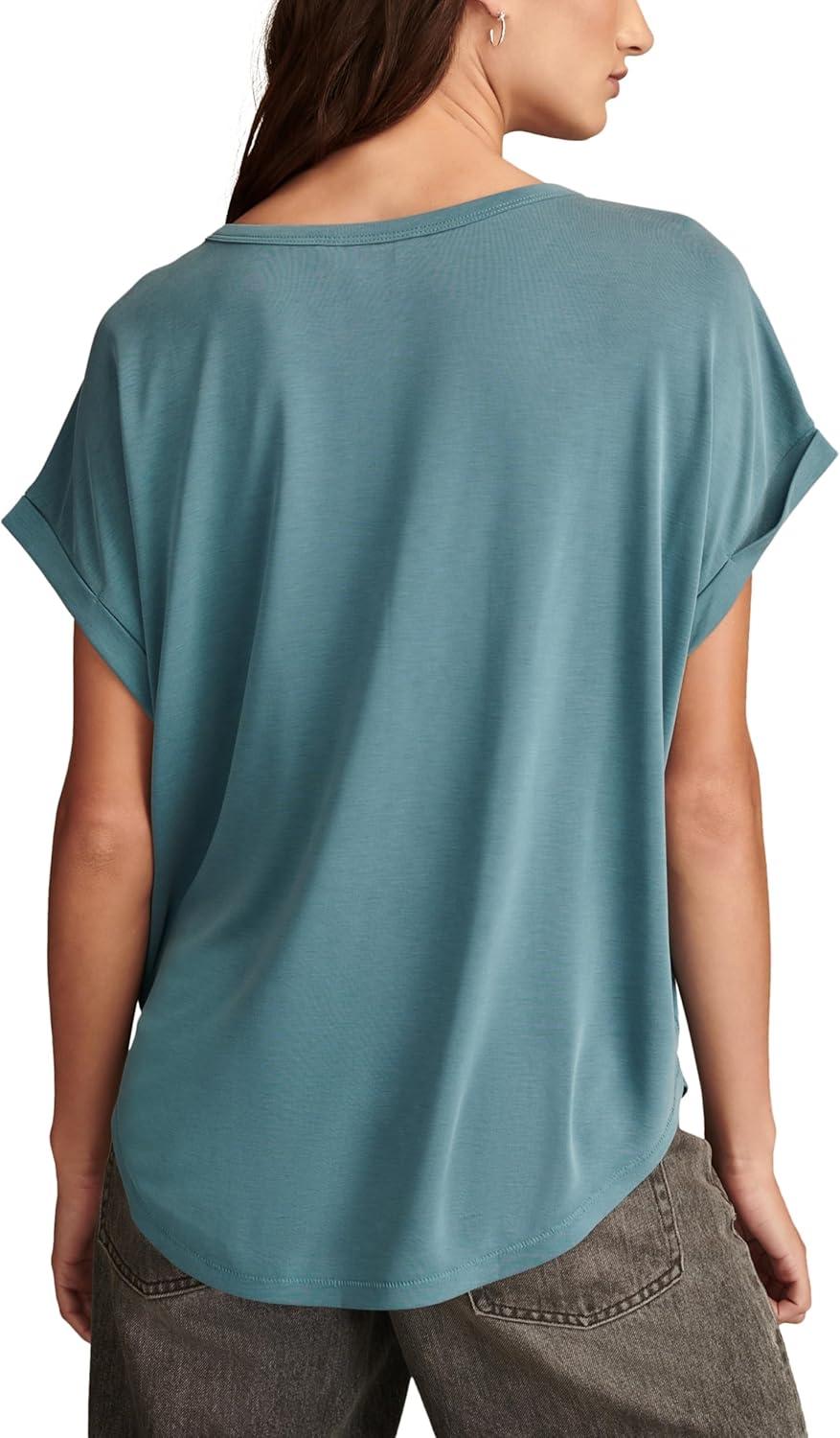 imageLucky Brand Womens Short Sleeve Sandwash Dolman TeeBlue Coral