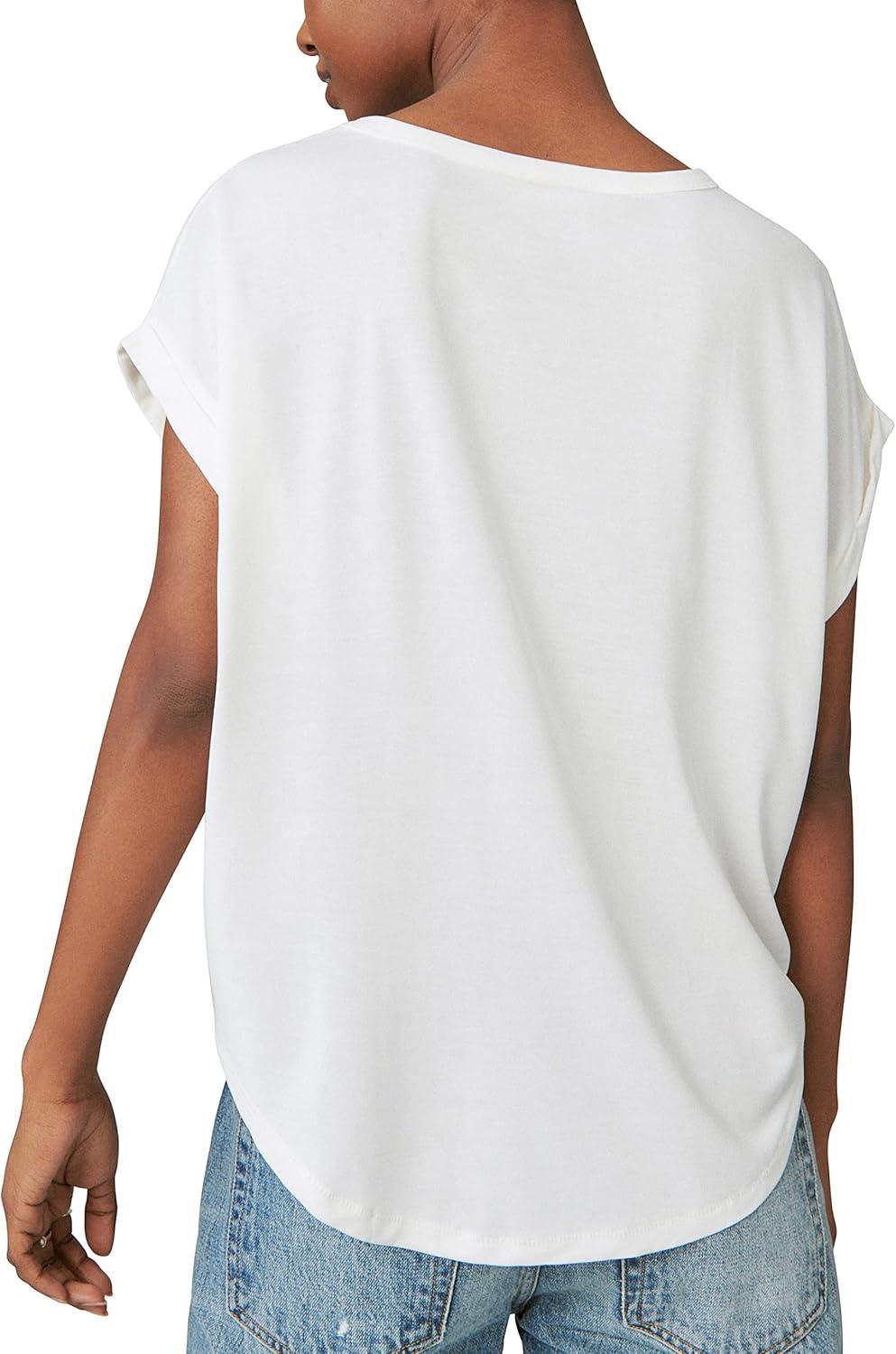 imageLucky Brand Womens Short Sleeve Sandwash Dolman TeeBright White