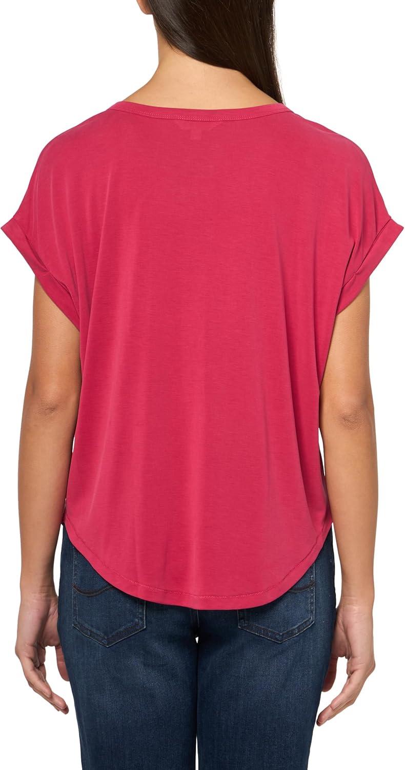 imageLucky Brand Womens Short Sleeve Sandwash Dolman TeeJester Red