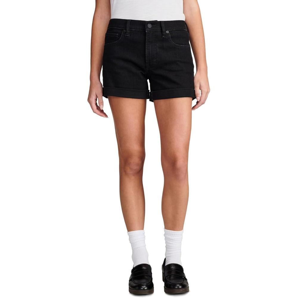 imageLucky Brand Womens Mid Rise Ava Roll Up ShortClean Black