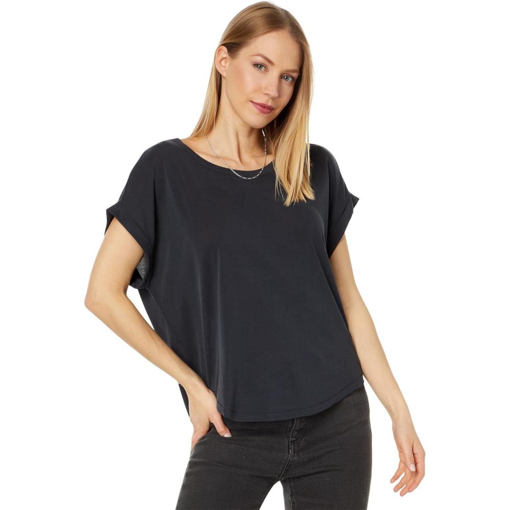 imageLucky Brand Womens Short Sleeve Sandwash Dolman Tee001 Lucky Black